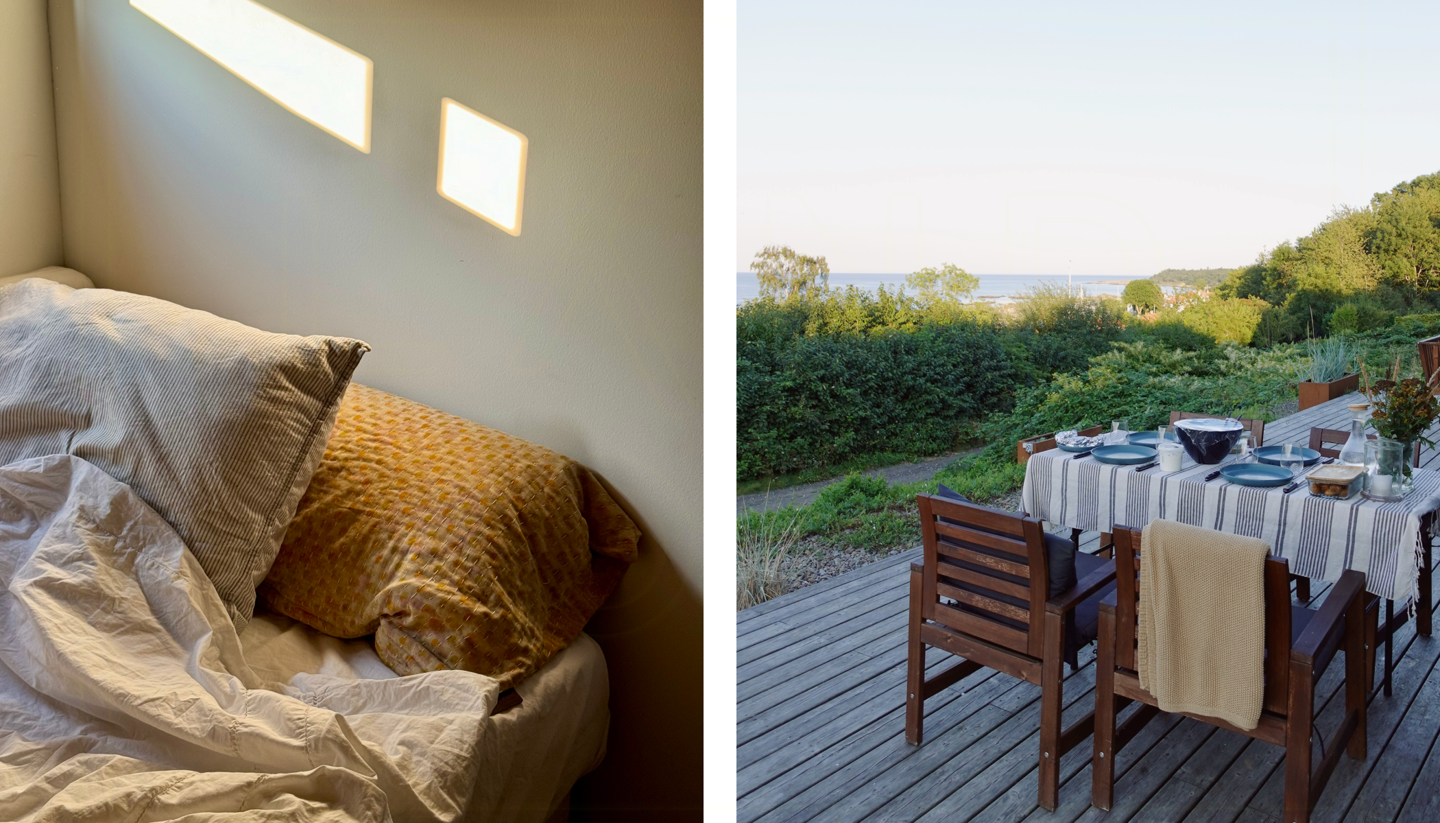Holiday home bedroom and terrace
