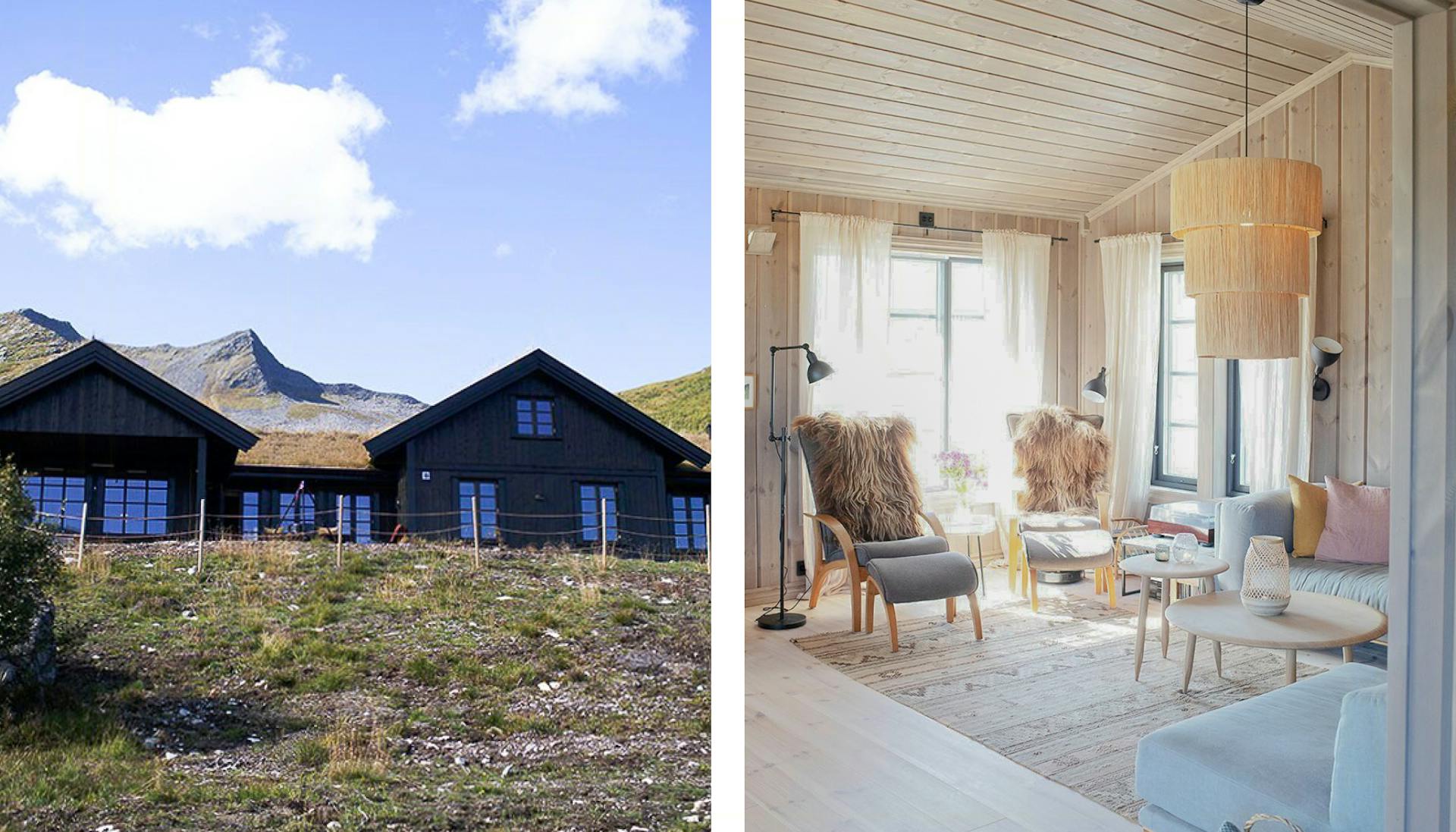 Hytteutleie av en rolig innredet hytte med dansk design