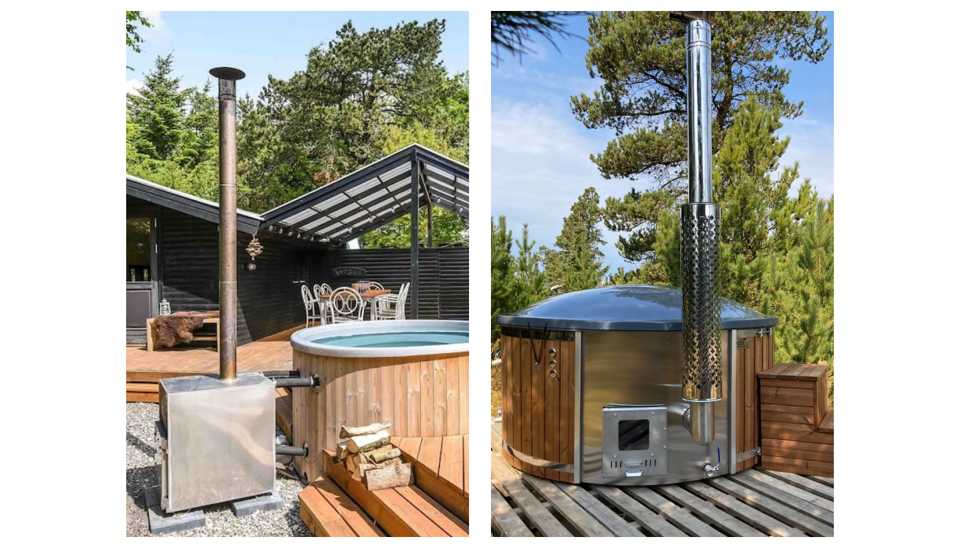 Villmarksbad med integrert eller utvendig ovn