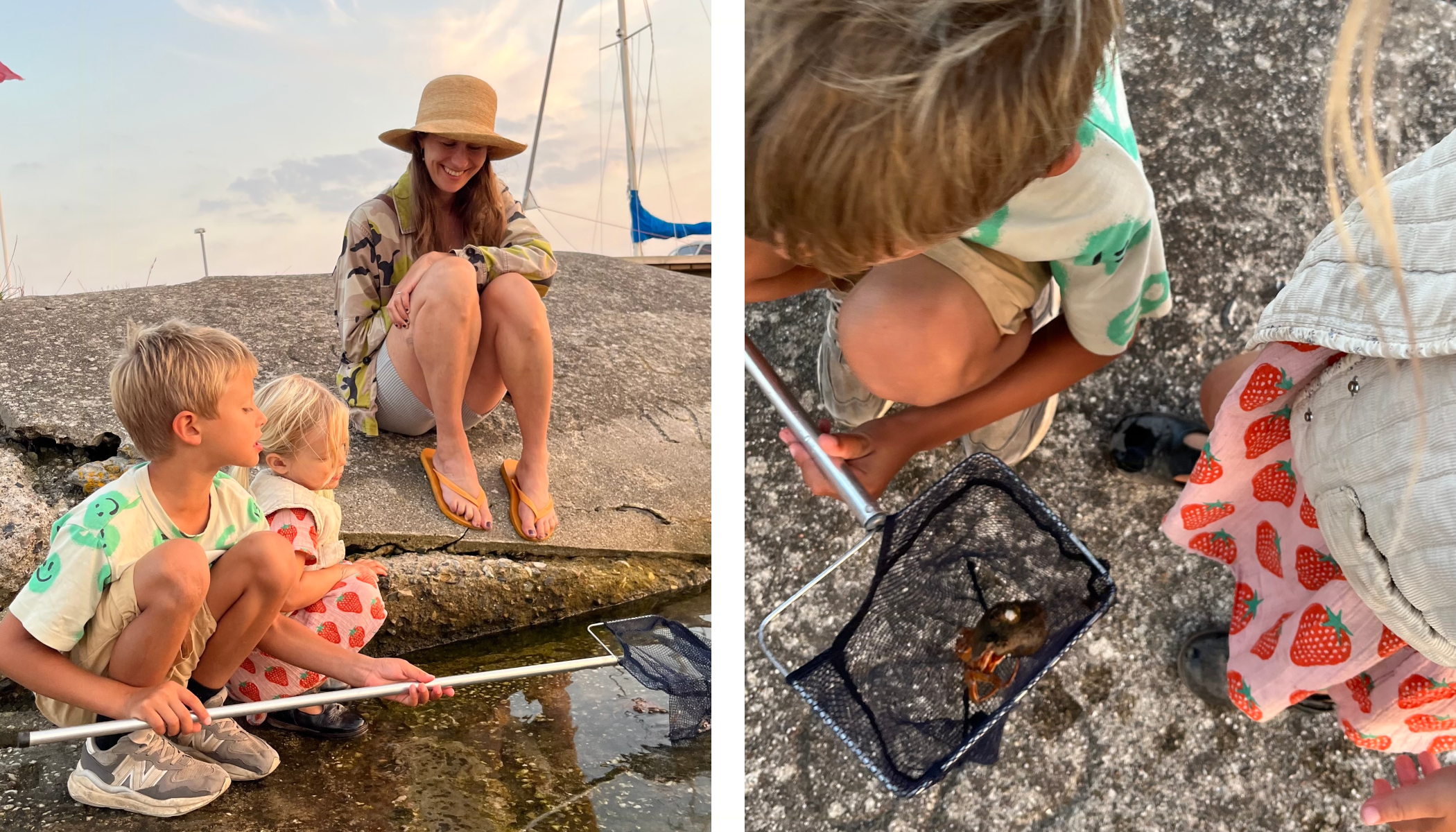 children crab fishing
