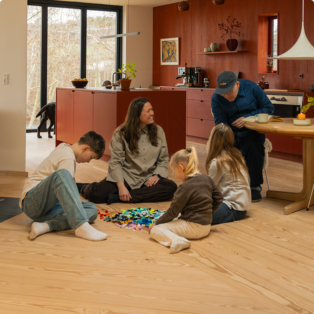 LEGO family building together