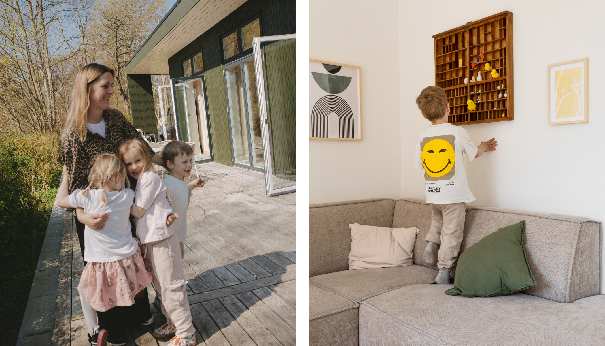 La famiglia sulla terrazza