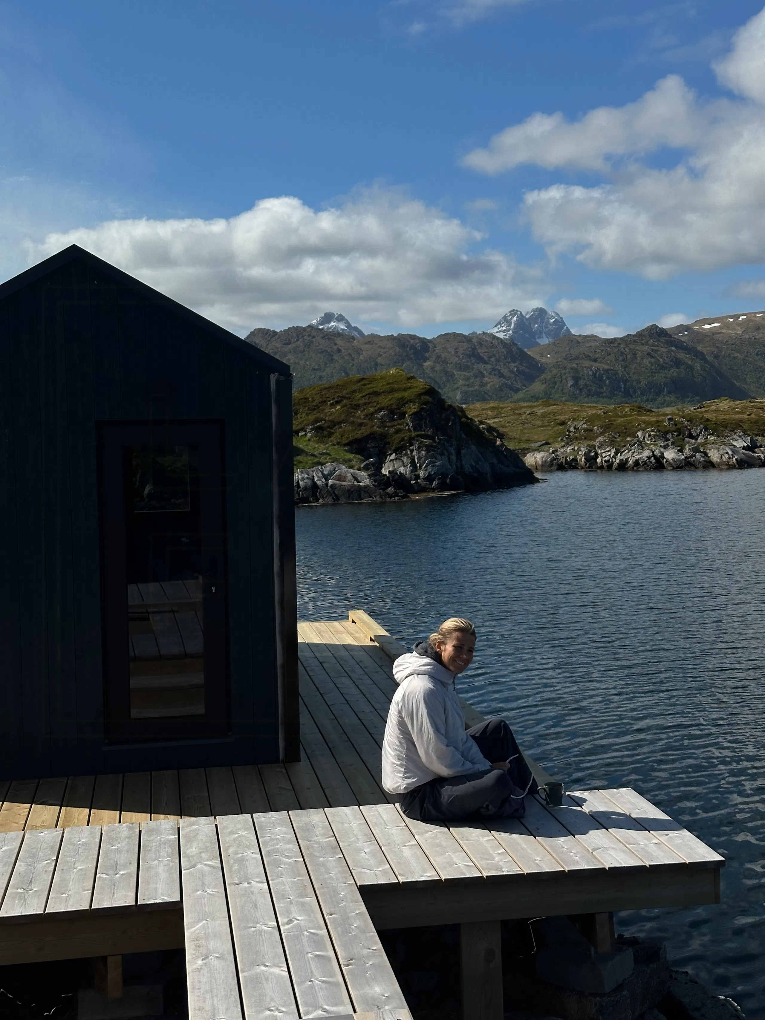 A quiet sauna and water moment from the Lofoten stay